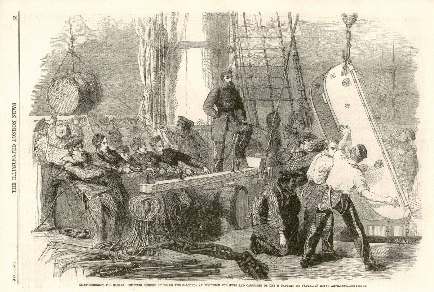 Canada reinforcements Sledge Woolwich 4th Battalion Royal Artillery. London 1862